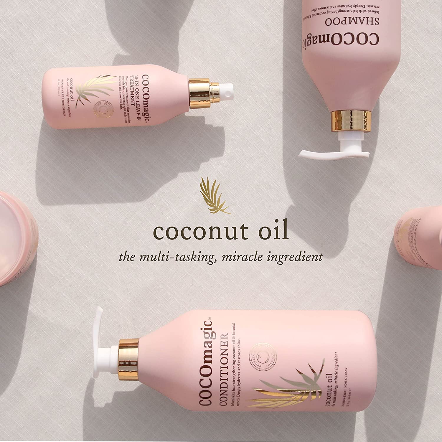 Cocomagic 10-in-1 Leave-in Hair Treatment with Coconut Oil | Hydrate, Detangle, Prevent Frizz | Smooths, Creates Silkiness | Gentle for All Hair Types | Paraben Free, Cruelty Free, Made in USA (8 oz)